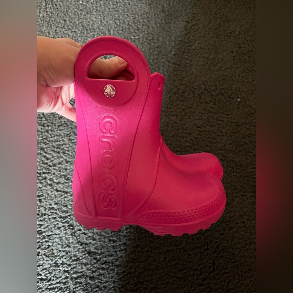 CROCS Kids Fuchsia Rain Boots